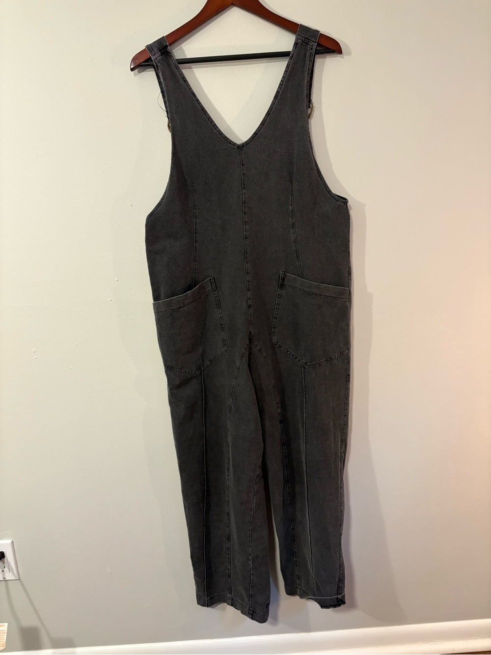 Exlura Washed Black Denim Wide-Leg Overalls Jumpsuit — Size M 🖤 - Picture 2 of 5
